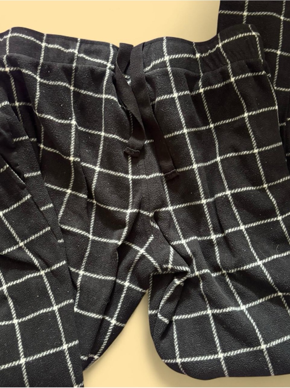 Goodfellow & Co Black and White Windowpane Drawstring Pants
